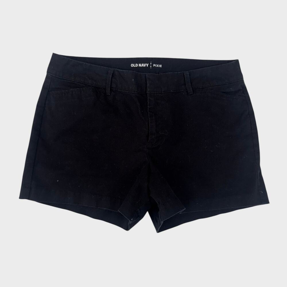 Old Navy Pixie Size 8 Black Chino Shorts Cotton Spandex